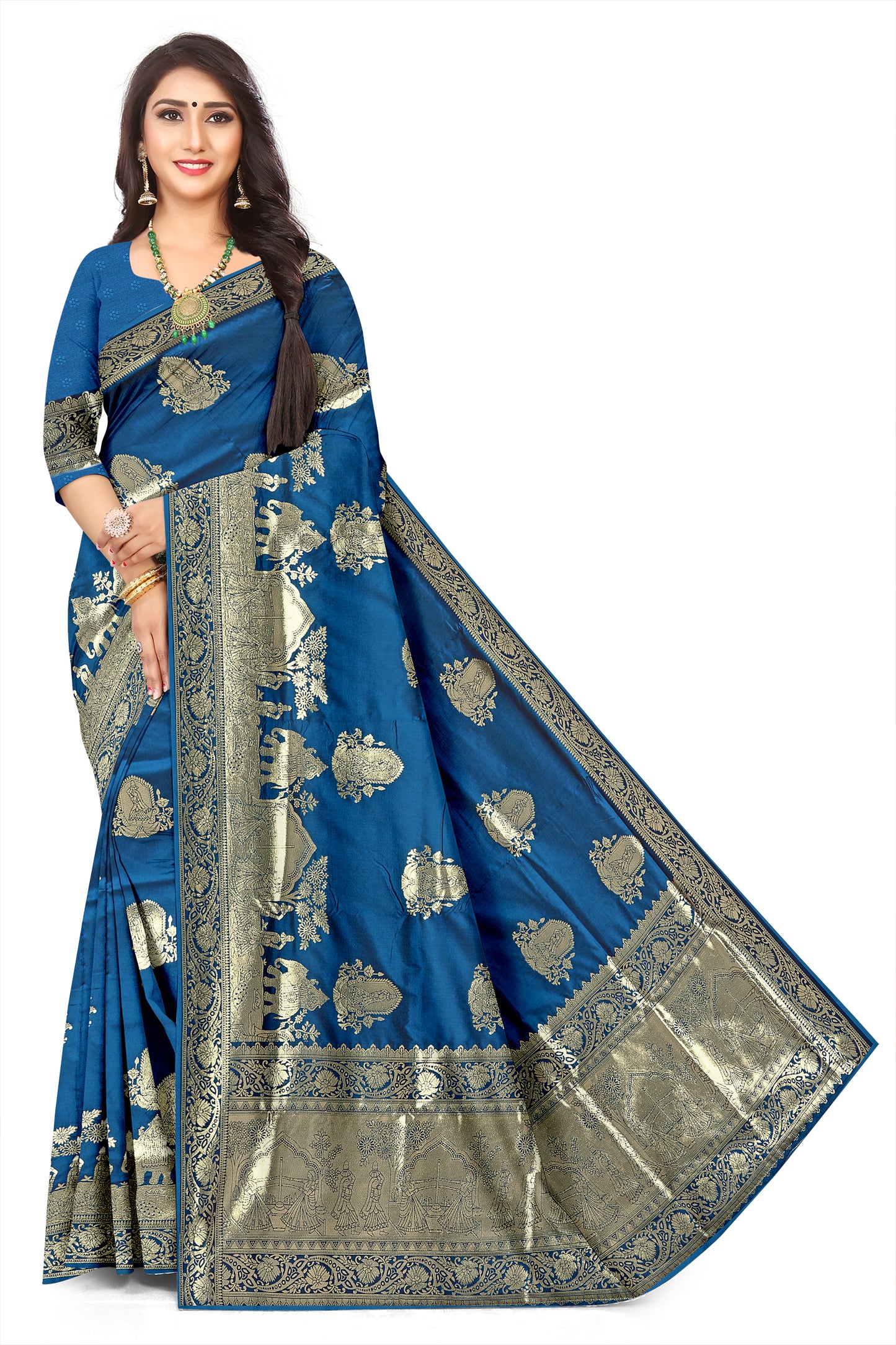 Premium Reception Wear Jacquard Saree  Grand Festive Jacquard Silk Saree with Rich Pallu