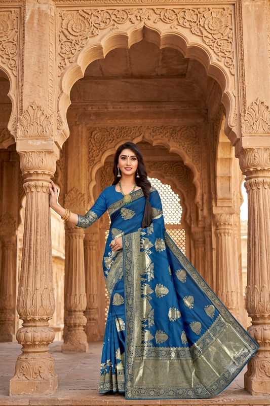 Premium Reception Wear Jacquard Saree  Grand Festive Jacquard Silk Saree with Rich Pallu