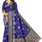Luxury Wedding Wear purple Jacquard Silk Saree