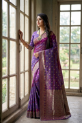 Bridal Collection Premium maroon Jacquard Silk Saree