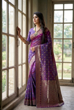 Bridal Collection Premium maroon Jacquard Silk Saree