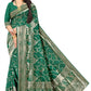 Minimalist Green Jacquard Weaving Saree for Everyday Elegance