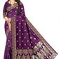 Stylish Premium Jacquard Saree with Rich Wine Finish