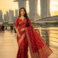 Luxe Viscose Satin Jacquard Saree with Intricate Weave