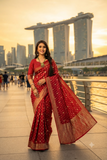 Luxe Viscose Satin Jacquard Saree with Intricate Weave