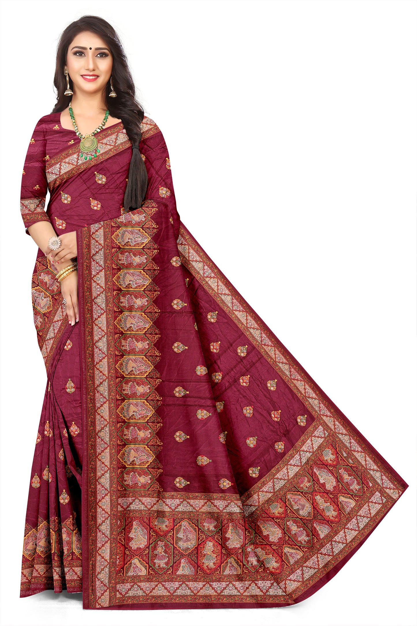 Valley Weave – Pashmina Coffee Colour Jacquard Saree with Zari Outline
