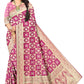 Pink Colour  Organza Bandhni Jacquard Saree with Rich Finish