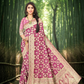 Pink Colour  Organza Bandhni Jacquard Saree with Rich Finish
