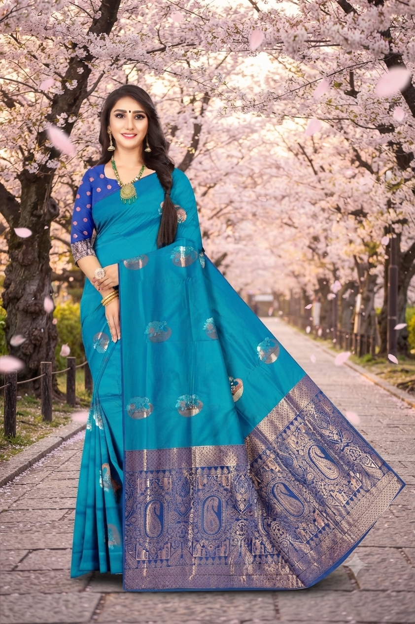 Elegant Ethnic Jacquard Saree with Designer Pallu
