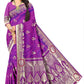 Minimalist Jacquard Purple colour Weaving Saree for Everyday Elegance