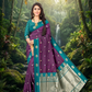Wine Colour Woven Jacquard Silk Blend Saree