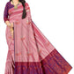 Rose Gold Colour Woven, Top Dyed Jacquard Saree