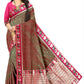 Designer Flower Motif Jacquard Saree