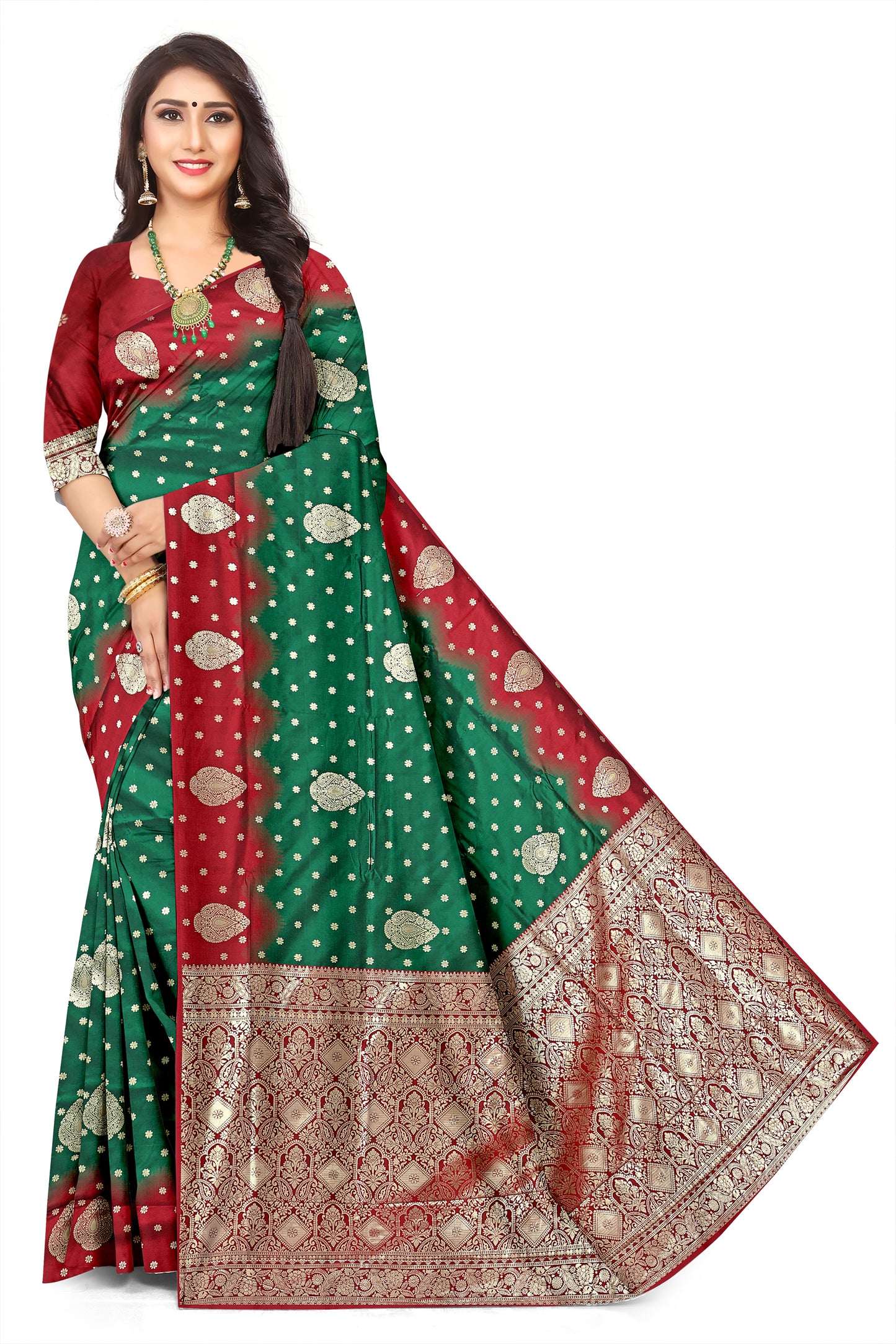 Elegant Designer Paisley Jacquard Saree