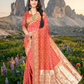 Grand Wedding Orange Colour Jacquard Silk Saree