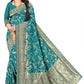 Festive Wear peacock Jaal Design Jacquard Silk Saree