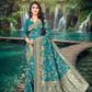 Festive Wear peacock Jaal Design Jacquard Silk Saree