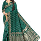 Ethnic Gold Zari Dark Green  Jacquard Saree