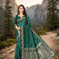 Ethnic Gold Zari Dark Green  Jacquard Saree