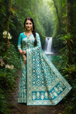Royal Organza Bandhani Jacquard Saree with Designer Pallu
