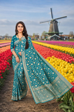 Classic Ethnic Nylon Satin Jacquard Silk Saree for Wedding & Festive Wear