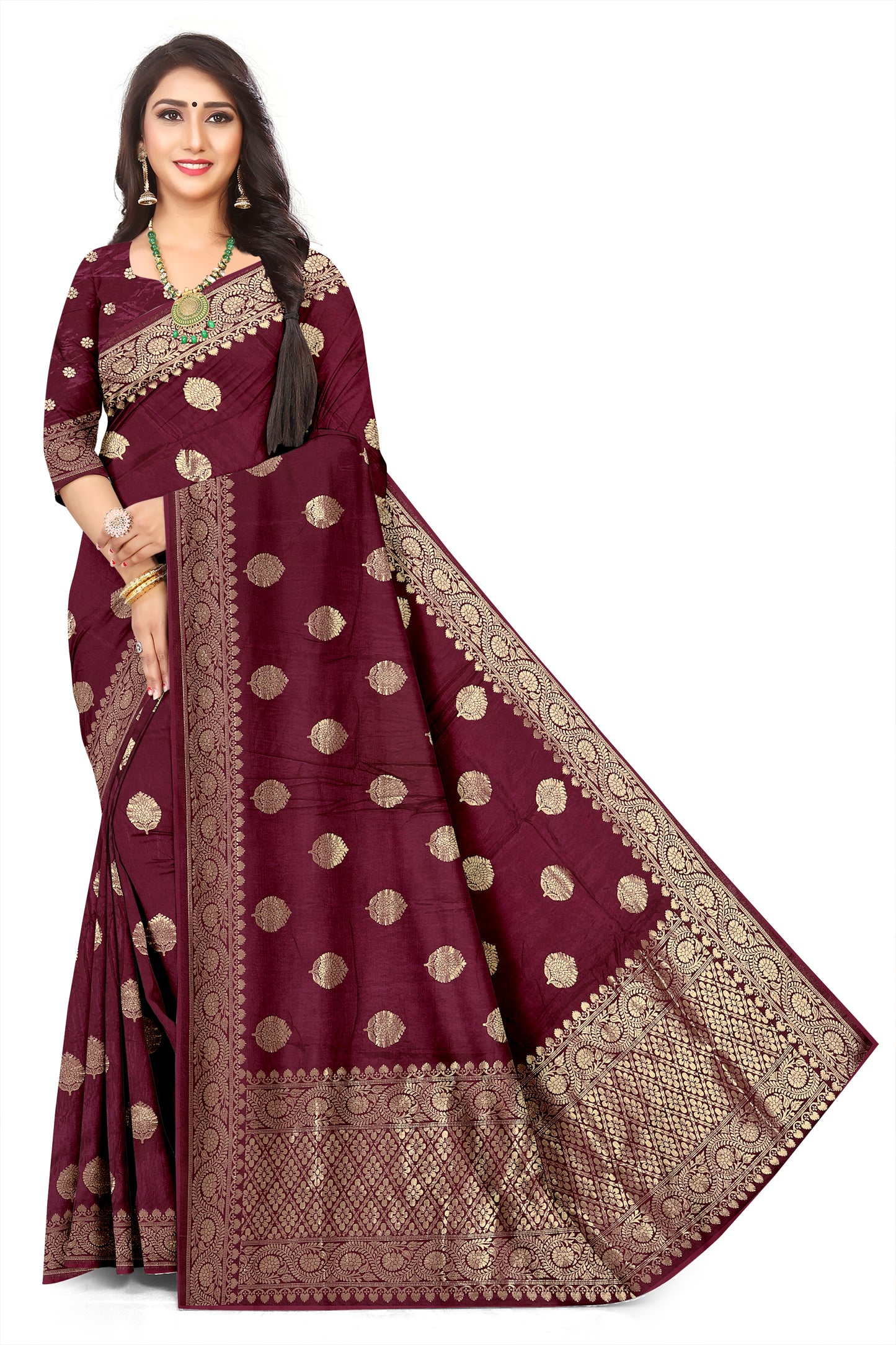 Heritage Jacquard Viscose Weaving Saree for Festive Collection