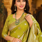 Grand Festive Mahendi Jacquard Silk Saree with Rich Pallu