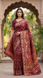 Pashmina Royal Wine Viscose Banarasi Jacquard Saree