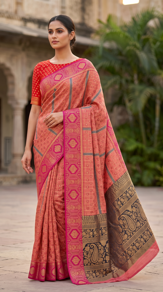 Premium Organza pattern Design Jacquard Saree