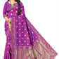 Heritage reddish Blue Shaded  Jacquard Weaving Saree for Festive Collection