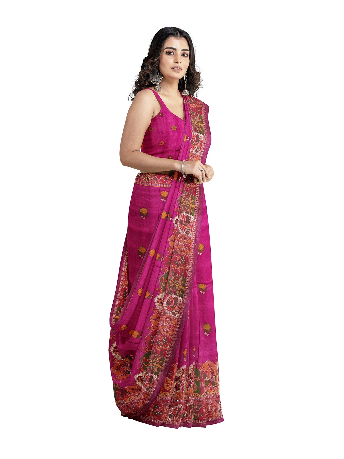 Pashmina Rani Viscose Jacquard Saree with Heavy Meenakari Work