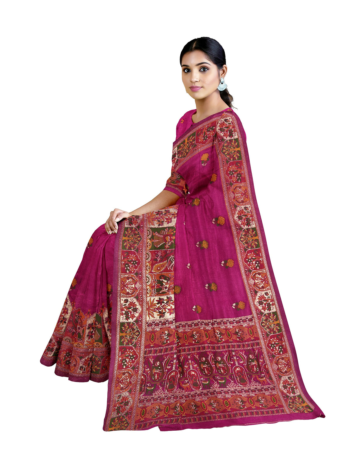 Pashmina Rani Viscose Jacquard Saree with Heavy Meenakari Work