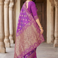 Heritage reddish Blue Shaded  Jacquard Weaving Saree for Festive Collection