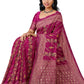 Rani Viscose Jacquard Saree with Straight Meenakari Patta & Heavy Meenakari Work