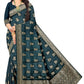 Luxury Dark Blue Viscose Soft Jacquard Silk Saree for Festive & Bridal Occasions