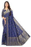 Signature navy Blue Soft Silk Viscose  Banarasi Jacquard Collection Saree
