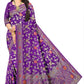 Purple Royal Occasion Wear Jacquard with Meenakari work Saree