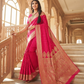 Dark Pink Designer Viscose  Banarasi Zari Border Saree