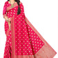 Royal Red  Banarasi Style Jacquard Silk Saree with Rich Woven Border