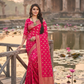 Royal Red  Banarasi Style Jacquard Silk Saree with Rich Woven Border