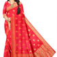 Bridal Collection Premium red Colour Viscose Jacquard Silk Saree