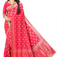 Grand Festive Red Colour  Jacquard Silk Saree with Rich Pallu