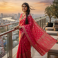 Grand Festive Red Colour  Jacquard Silk Saree with Rich Pallu