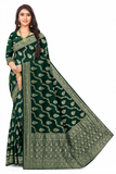 Luxury Wedding Dark Green Wear Jacquard Silk Saree