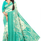 Elegant Floral Rama Colour  tissue Jacquard Silk Saree with Designer Border
