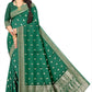 Premium Bloom Dark Green Jacquard Silk Saree with Rich Pallu