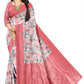 Designer Digital Print Flower Small Buti Motif Jacquard Saree