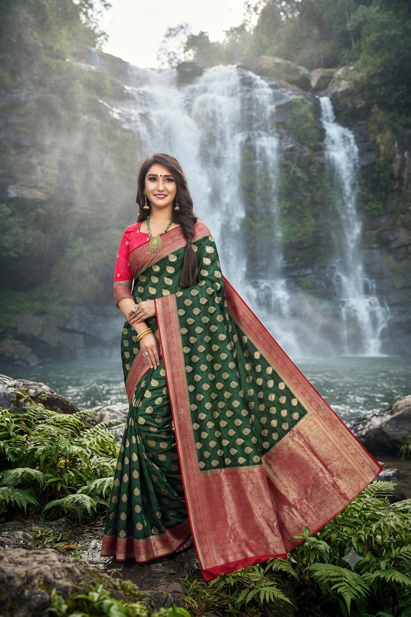 Classic Banarasi Inspired  Organza Jacquard Saree for Women