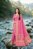 Royal Big  Peacock Motif Jacquard Silk Saree