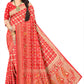Grand Wedding Red Bandhni Viscose Jacquard Silk Saree